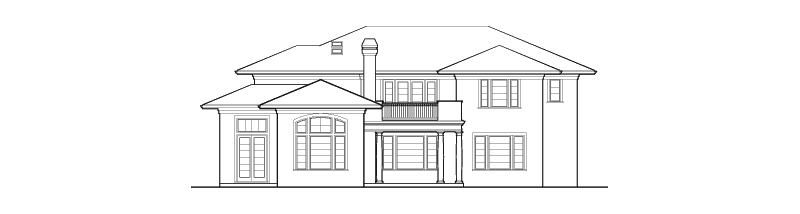 Florida House Plan Rear Elevation -  011S-0035 | House Plans and More