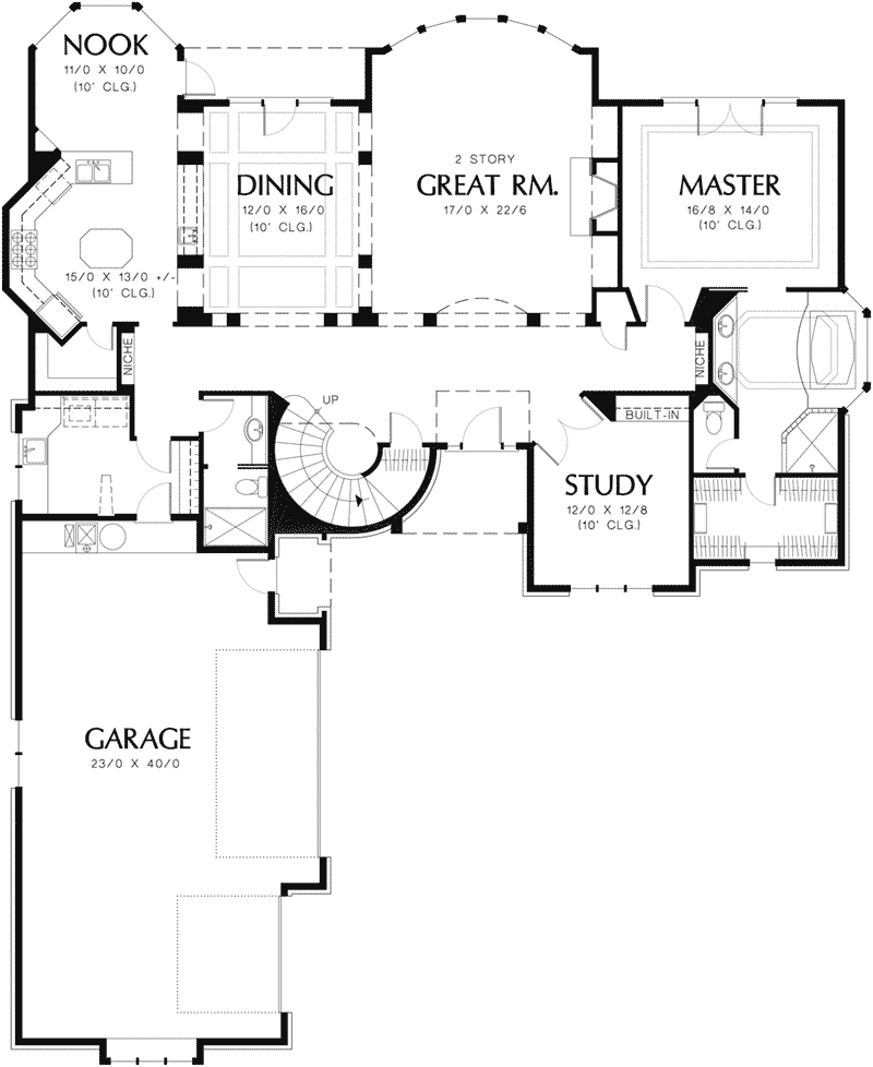Traditional House Plan First Floor -  011S-0038 | House Plans and More