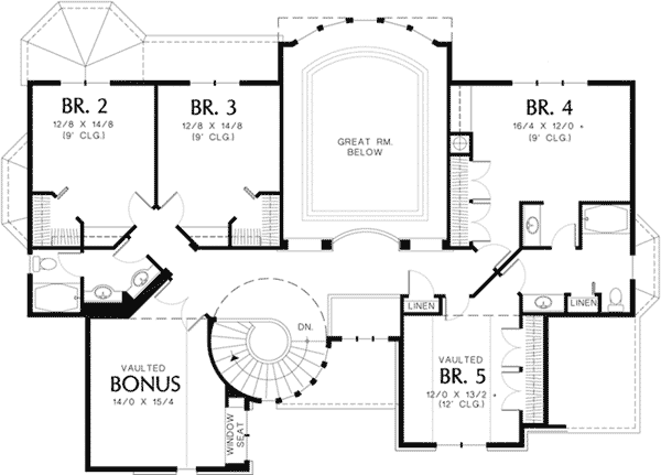 European Home Plan Second Floor 011S-0038