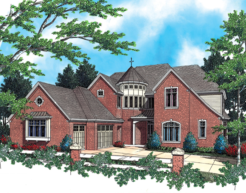 European House Plan Front of Home -  011S-0038 | House Plans and More