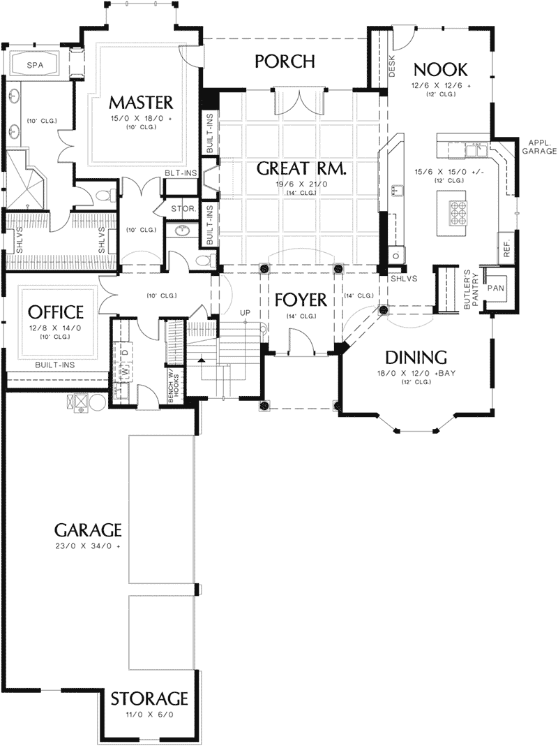 First Floor - 011S-0048 - Shop House Plans and More