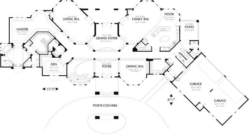 Mediterranean House Plan First Floor - 011S-0051 - Shop House Plans and More