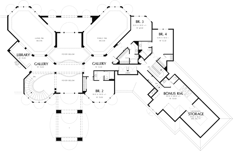 Luxury Home Plan Second Floor 011S-0051