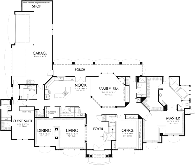 Luxury House Plan First Floor - 011S-0056 - Shop House Plans and More
