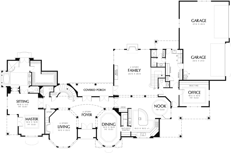 European House Plan First Floor - 011S-0059 - Shop House Plans and More