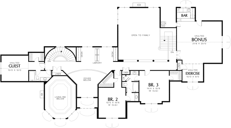 Country French Home Plan Second Floor 011S-0059