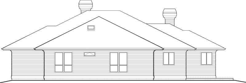 Prairie House Plan Rear Elevation - 011S-0067 - Shop House Plans and More