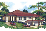 Contemporary House Plan Front of Home - 011S-0068 - Shop House Plans and More