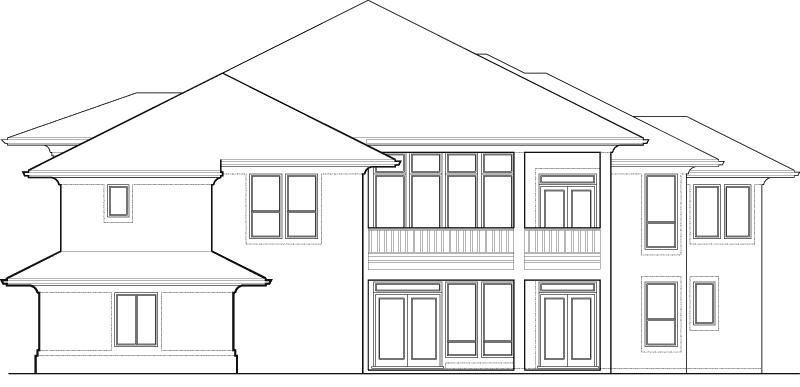 Contemporary House Plan Rear Elevation - 011S-0068 - Shop House Plans and More