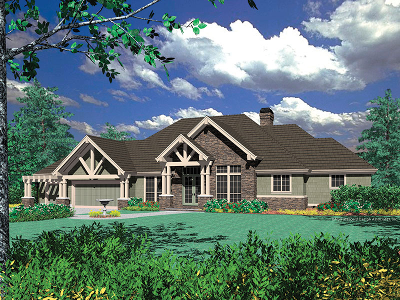 Ranch House Plan Front Image - 011S-0069 - Shop House Plans and More