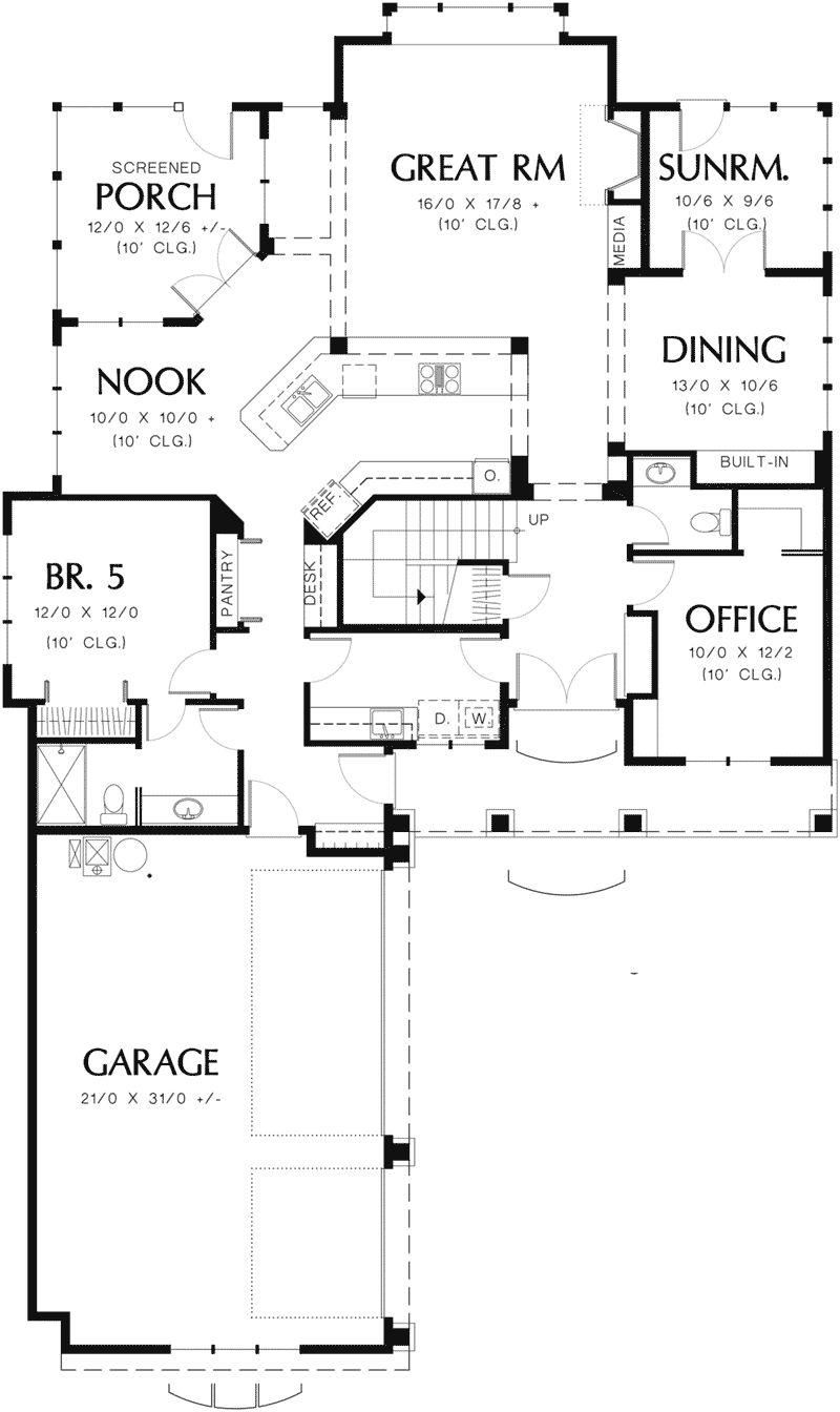 Country French Home Plan First Floor 011S-0072