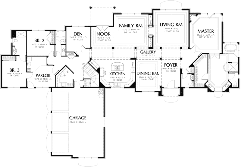 Traditional House Plan First Floor - 011S-0076 - Shop House Plans and More