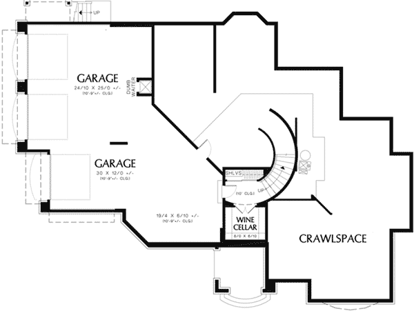 Traditional Home Plan Lower Level 011S-0078