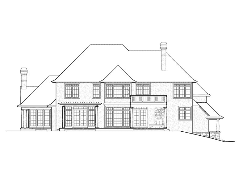 Country French House Plan Rear Elevation - 011S-0079 - Shop House Plans and More