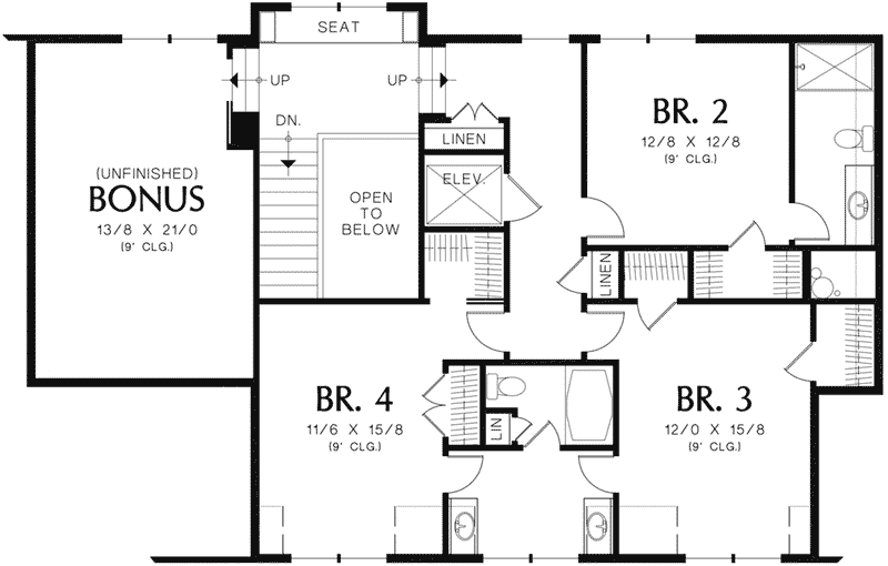 Lake House Plan Second Floor - 011S-0083 - Shop House Plans and More