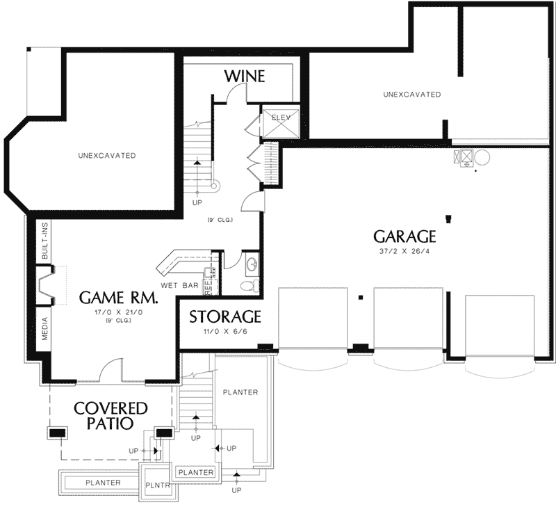 Vacation Home Plan Lower Level 011S-0083