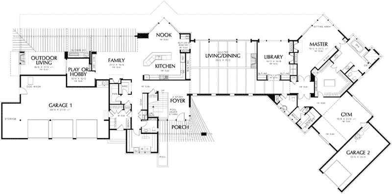 Modern House Plan First Floor - Demarco Luxury Prairie Home 011S-0085 - Search House Plans and More