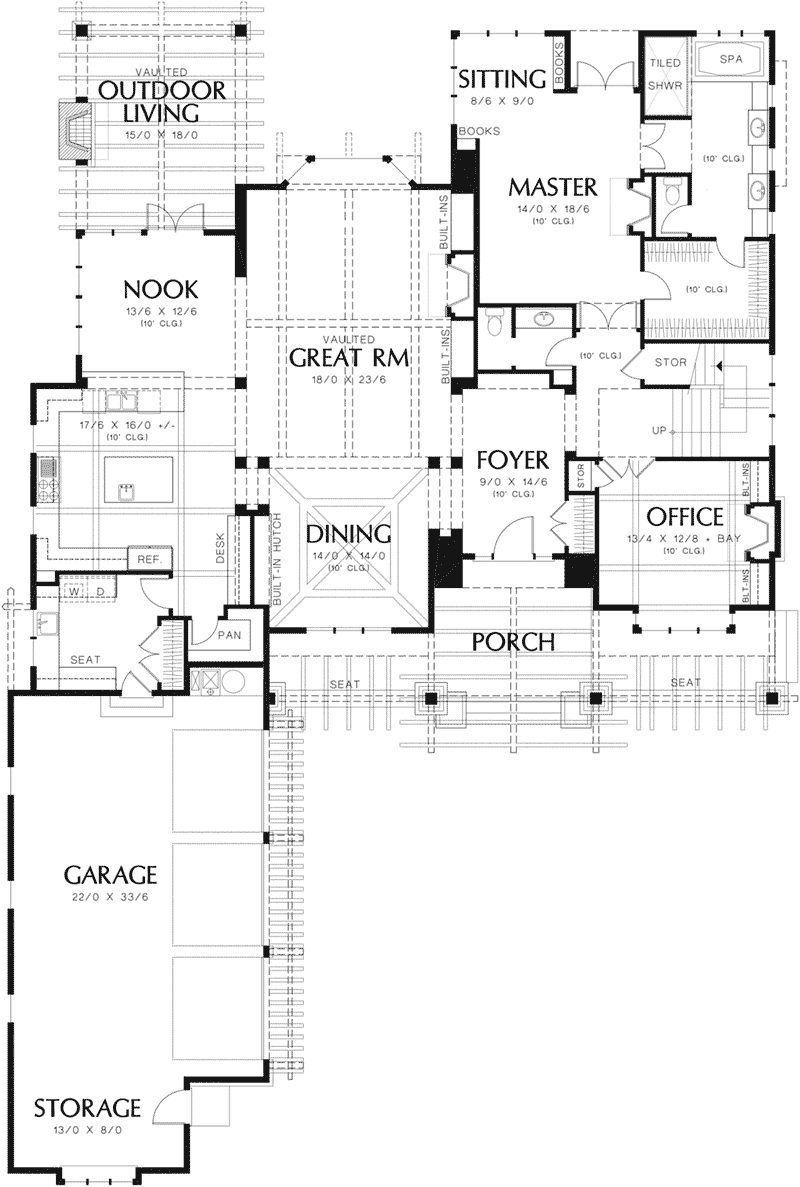 Traditional Home Plan First Floor 011S-0087