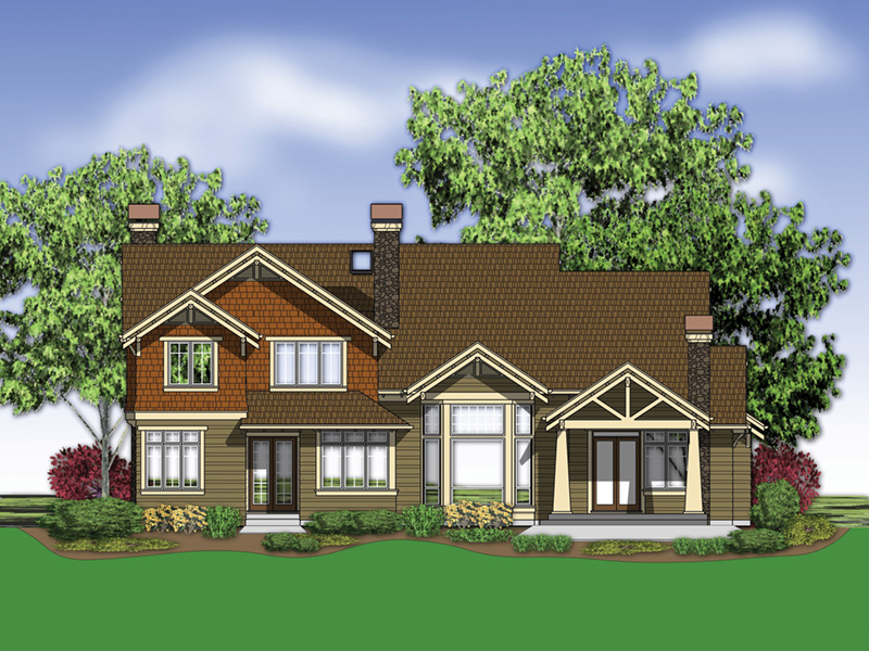 Luxury House Plan Rear Photo 02 - Patterson Pier Luxury Craftsman Home 011S-0087 - Shop House Plans and More
