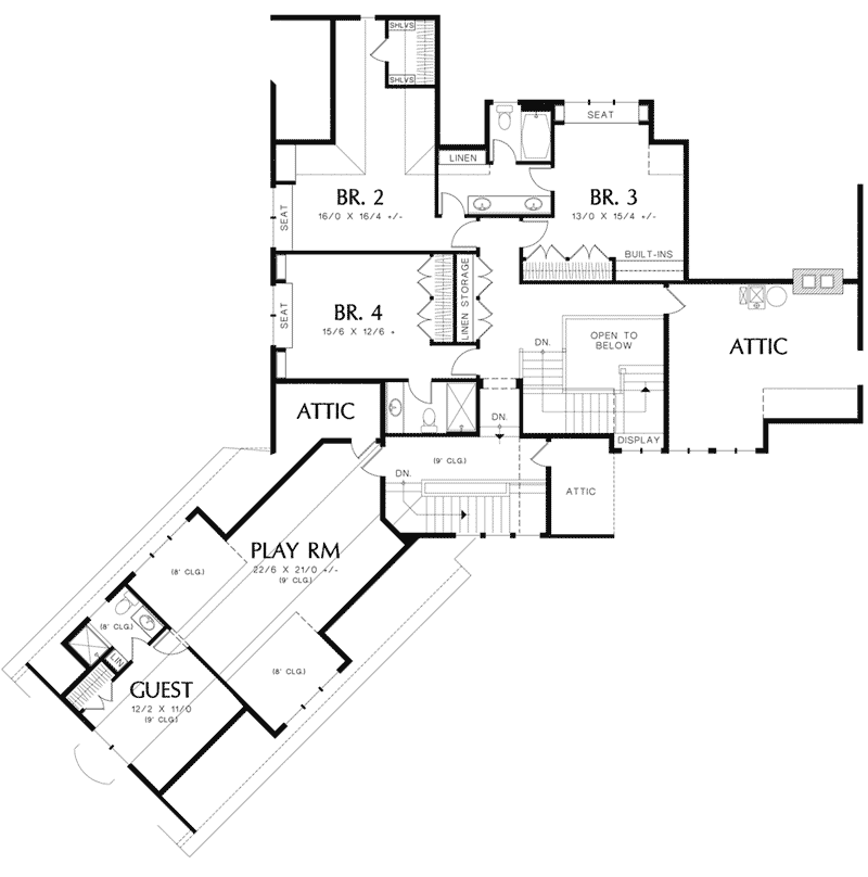 Rustic House Plan Second Floor - Timber Creek Luxury Home 011S-0089 - Shop House Plans and More