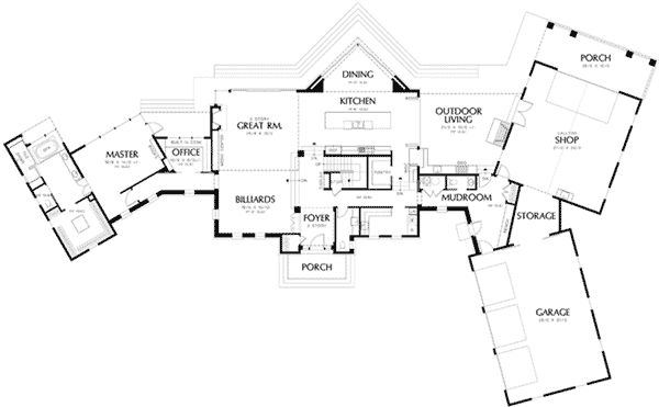 Luxury Home Plan First Floor 011S-0090