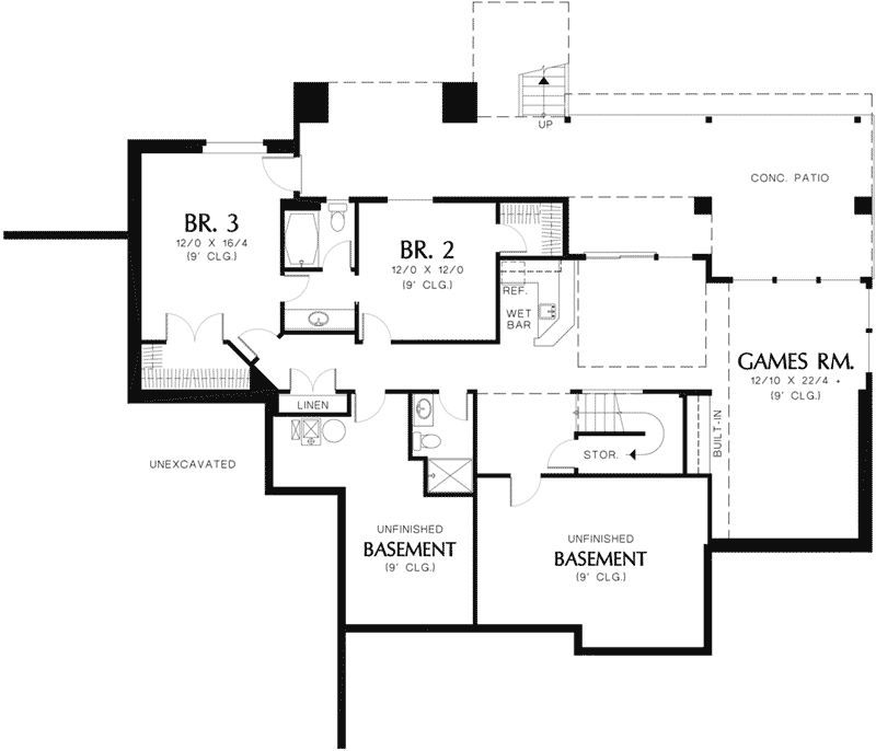 Modern Home Plan Lower Level 011S-0093