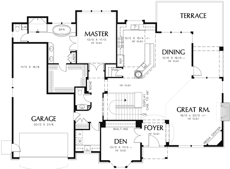 Luxury House Plan First Floor - 011S-0095 - Shop House Plans and More