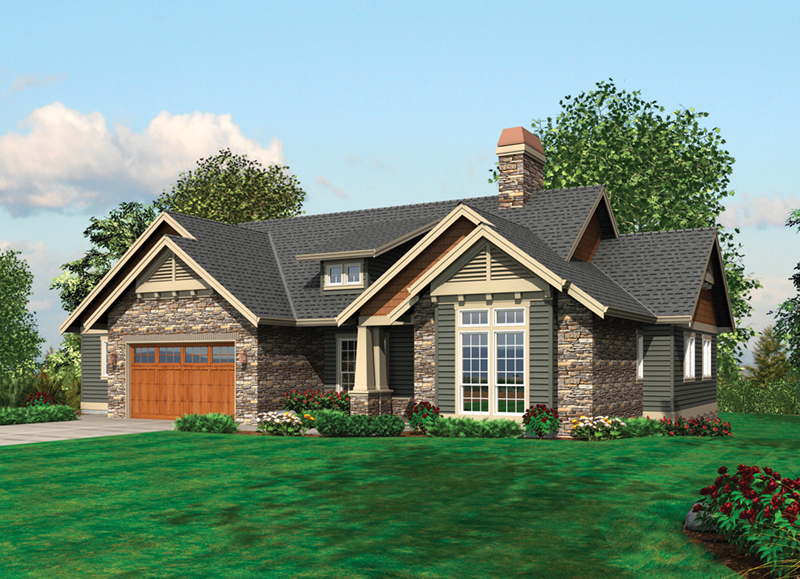 Ranch House Plan Front of Home - Prichard Place Luxury Home 011S-0100 - Shop House Plans and More