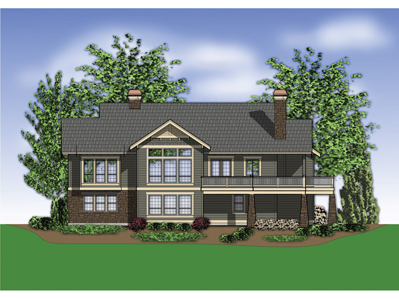 Ranch House Plan Rear Photo 01 - Prichard Place Luxury Home 011S-0100 - Shop House Plans and More