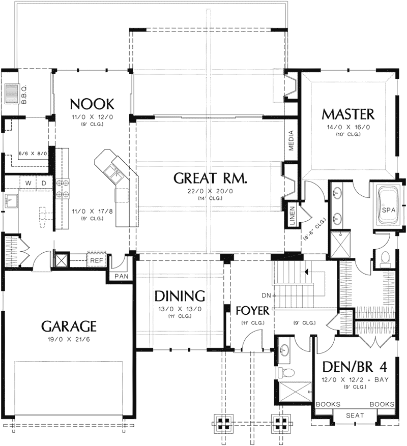 Country Home Plan First Floor 011S-0102
