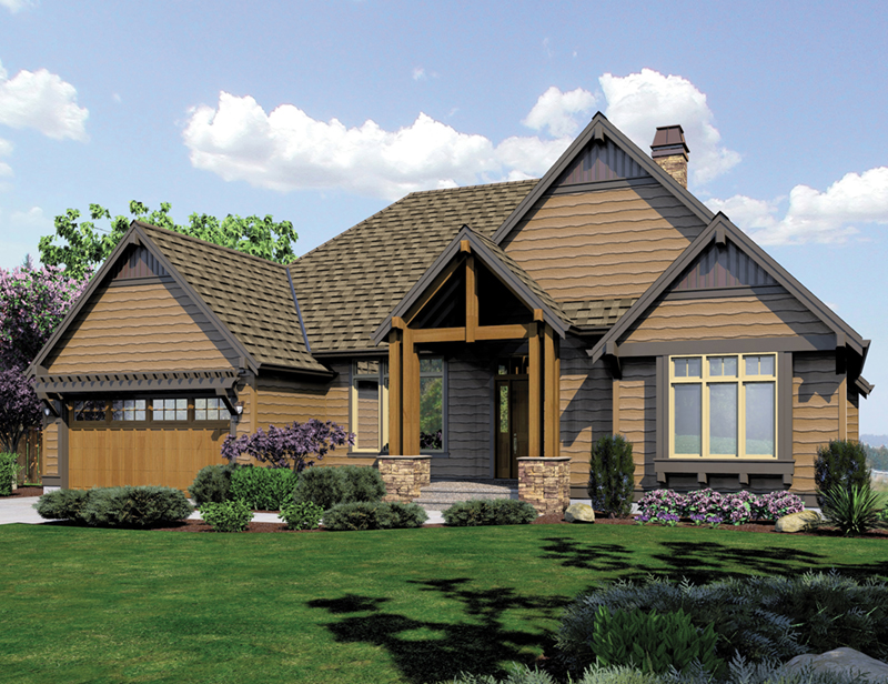 Arts & Crafts House Plan Front of Home - 011S-0102 - Shop House Plans and More