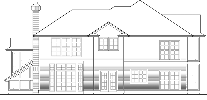 Traditional House Plan Rear Elevation - 011S-0116 - Shop House Plans and More