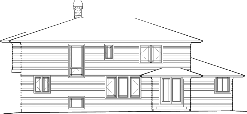 Lake House Plan Rear Elevation - 011S-0125 - Shop House Plans and More