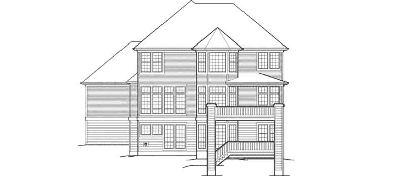 Luxury House Plan Rear Elevation - 011S-0132 - Shop House Plans and More