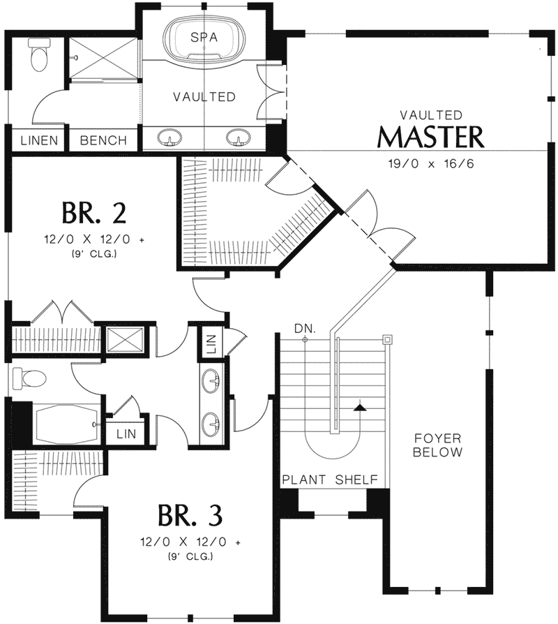 Shingle House Plan Second Floor - 011S-0134 - Shop House Plans and More