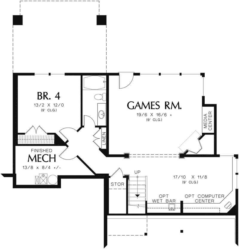 Country Home Plan Lower Level 011S-0134