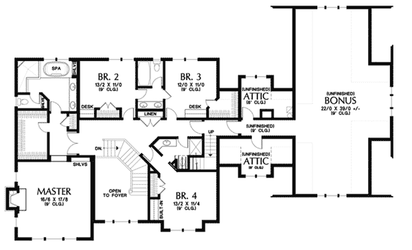 Country Home Plan Second Floor 011S-0142