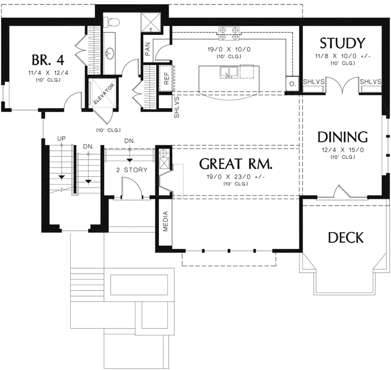Modern Home Plan First Floor 011S-0144