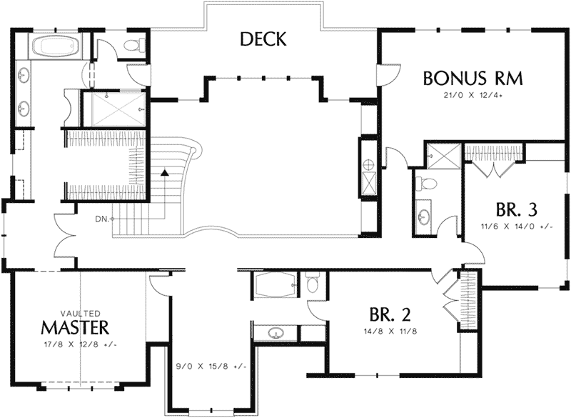 English Cottage House Plan Second Floor - 011S-0147 - Shop House Plans and More