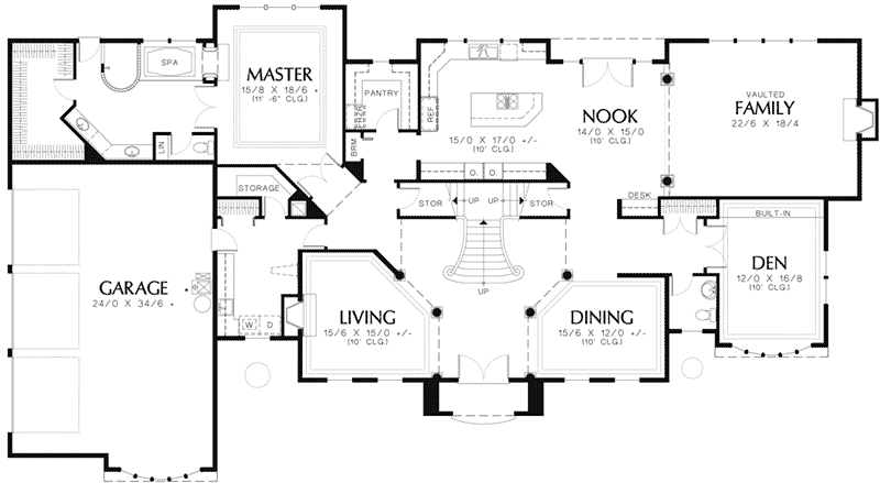Traditional House Plan First Floor - 011S-0152 - Shop House Plans and More