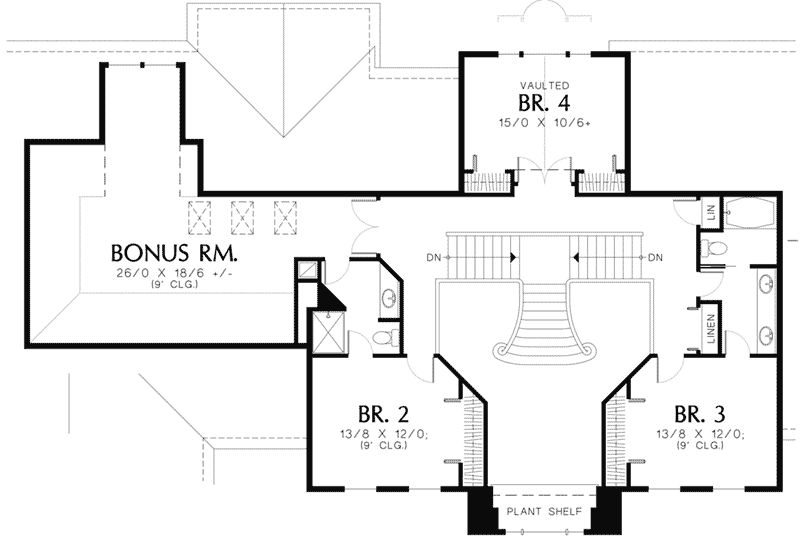 Traditional House Plan Second Floor - 011S-0152 - Shop House Plans and More