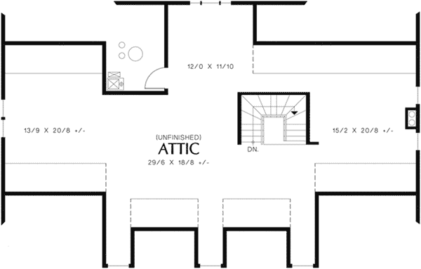 Country Home Plan Attic 011S-0156