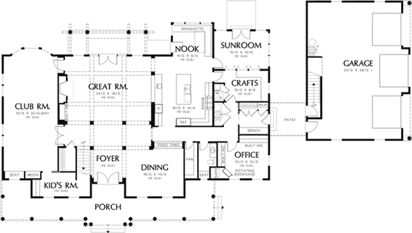 Colonial Home Plan First Floor 011S-0156