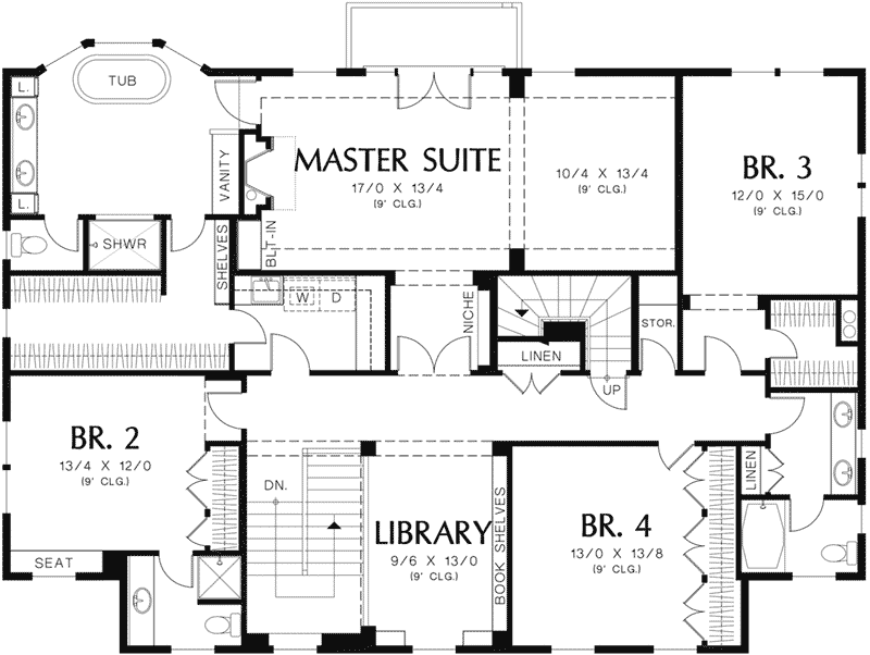 Country House Plan Second Floor - 011S-0156 - Shop House Plans and More