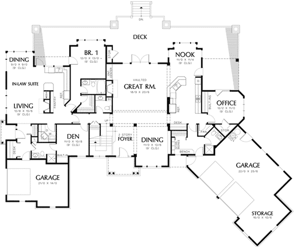 Mountain Home Plan Home Plan First Floor 011S-0157