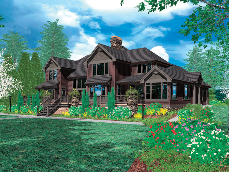 Mountain Home Plan Color Image of House -  011S-0157 | House Plans and More