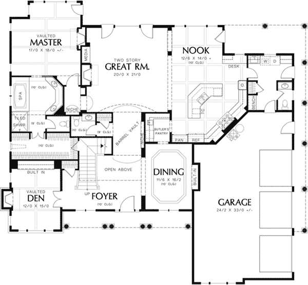 Georgian Home Plan First Floor 011S-0159