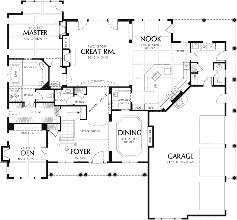 Traditional House Plan First Floor - 011S-0159 - Shop House Plans and More