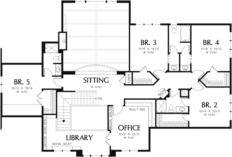 Luxury Home Plan Second Floor 011S-0159