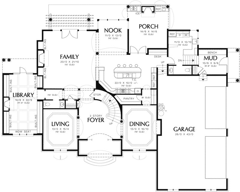 Luxury House Plan First Floor - 011S-0163 - Shop House Plans and More
